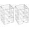 mDesign Wide Plastic Tea Organizer Tower for Kitchen, 3 Drawers - 2 Pack